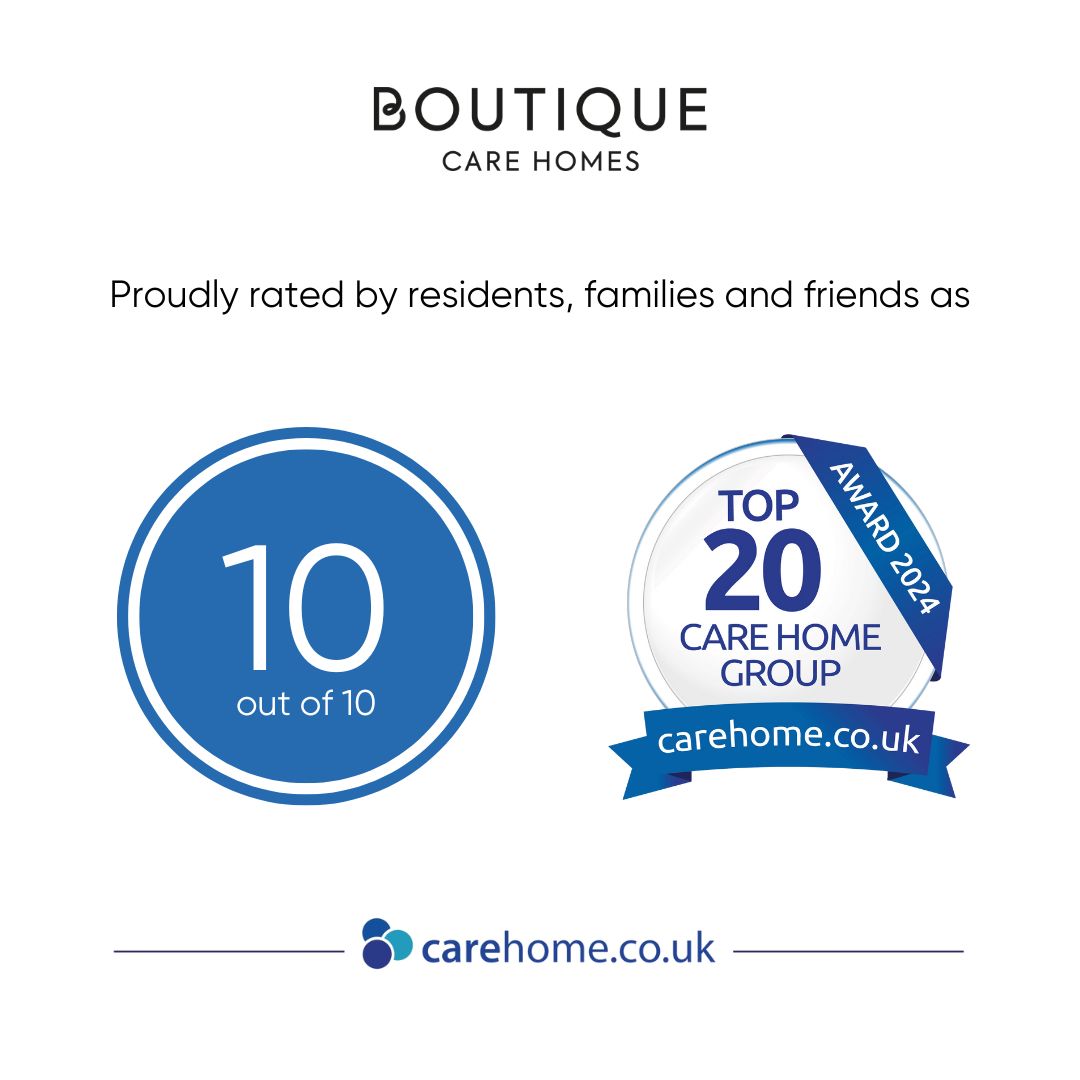 Boutique Care Homes Achieves 10/10 Group Rating on carehome.co.uk